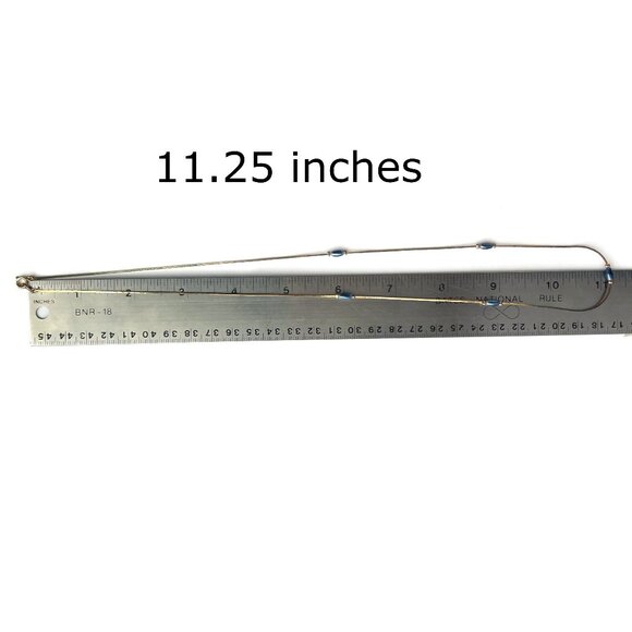 Vintage blue faux pearl necklace - Picture 6 of 9